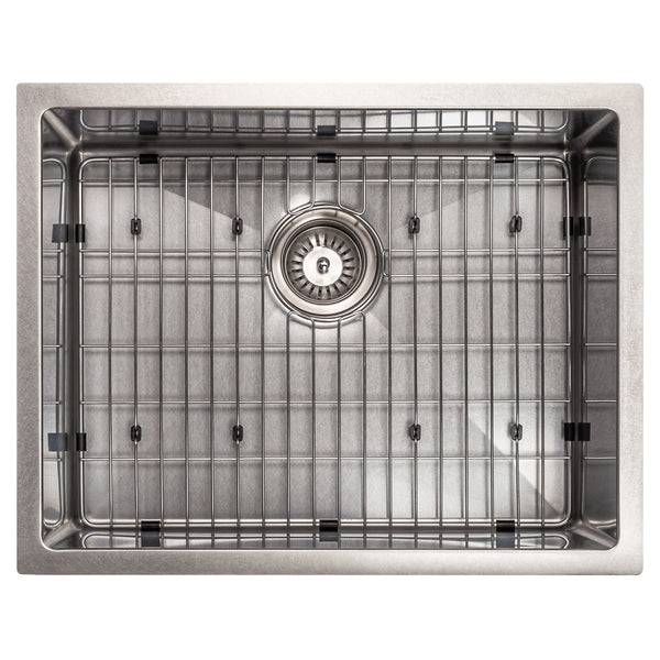 ZLINE 23 in. Meribel Undermount Single Bowl Satin Stainless Steel Kitchen Sink with Bottom Grid (SRS-23S)