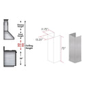 ZLINE 72 in. Satin Stainless Steel Extended Chimney and Crown (8654-E)
