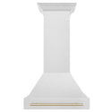 ZLINE Autograph Edition 30" Fingerprint Resistant Stainless Steel Range Hood with Polished Gold Handle (8654SNZ-30-G)