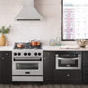ZLINE Autograph Edition 30" Fingerprint Resistant Stainless Steel Range Hood with Matte Black Handle (8654SNZ-30-MB)