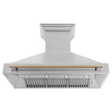 ZLINE Autograph Edition 48" Fingerprint Resistant Stainless Steel Range Hood with Champagne Bronze Handle (8654SNZ-48-CB)