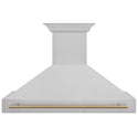 ZLINE Autograph Edition 48" Fingerprint Resistant Stainless Steel Range Hood with Champagne Bronze Handle (8654SNZ-48-CB)