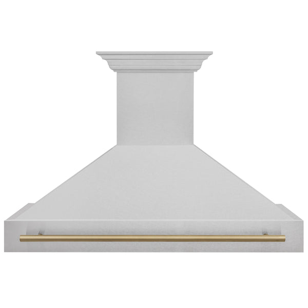 ZLINE Autograph Edition 48" Fingerprint Resistant Stainless Steel Range Hood with Champagne Bronze Handle (8654SNZ-48-CB)