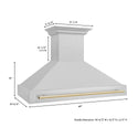ZLINE Autograph Edition 48" Fingerprint Resistant Stainless Steel Range Hood with Polished Gold Handle (8654SNZ-48-G)