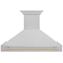 ZLINE Autograph Edition 48" Fingerprint Resistant Stainless Steel Range Hood with Polished Gold Handle (8654SNZ-48-G)