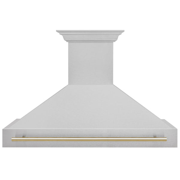 ZLINE Autograph Edition 48" Fingerprint Resistant Stainless Steel Range Hood with Polished Gold Handle (8654SNZ-48-G)