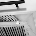 ZLINE Autograph Edition 48" Fingerprint Resistant Stainless Steel Range Hood with Matte Black Handle (8654SNZ-48-MB)