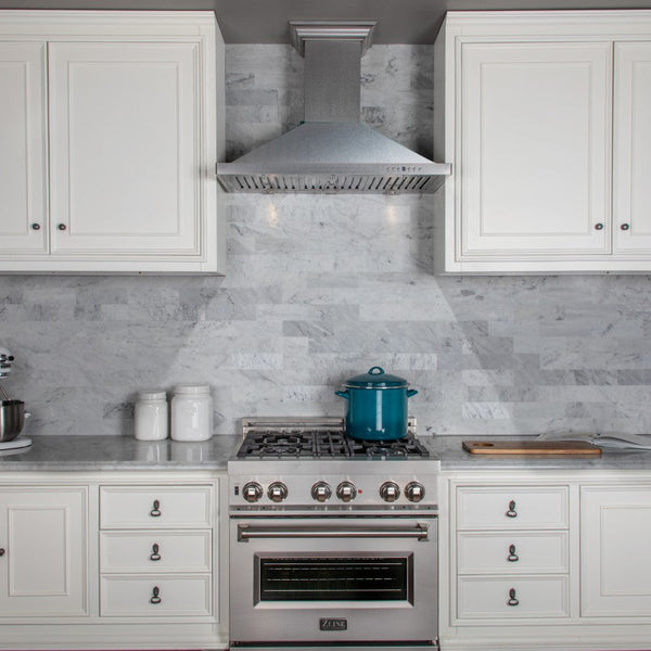 ZLINE 36 in. Designer Series Satin Stainless Steel Convertible Vent Wall Mount Range Hood (8KBS-36)