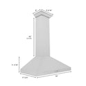 ZLINE 36" Convertible Vent Wall Mount Range Hood in Fingerprint Resistant Stainless Steel (8KL3S-36)