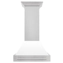 ZLINE 30" Fingerprint Resistant Stainless Steel Range Hood with White Matte Shell (8654SNX-WM30)