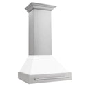 ZLINE 30" Fingerprint Resistant Stainless Steel Range Hood with White Matte Shell (8654SNX-WM30)