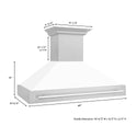ZLINE 48" Fingerprint Resistant Stainless Steel Range Hood with White Matte Shell (8654SNX-WM48)