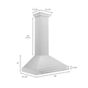 ZLINE 36 in. Convertible Fingerprint Resistant Satin Stainless Steel Range Hood with Stainless Steel Handle (KB4SNX-36)