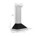 ZLINE 36 in. Convertible Fingerprint Resistant Satin Stainless Steel Range Hood with Black Matte Shell and Stainless Steel Handle (KB4SNX-BLM-36)