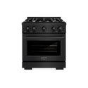 ZLINE 30 in. 4.2 cu. ft. Select Dual Fuel Range with 4 Burner Gas Cooktop and Electric Convection Oven in Black Stainless Steel (HDRB-30)