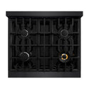 ZLINE 30 in. 4.2 cu. ft. Select Gas Range with 4 Burner Cooktop and Convection Gas Oven in Black Stainless Steel (HGRB-30)