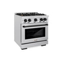 ZLINE Autograph Edition 30 in. 4.2 cu. ft. Select Dual Fuel Range with 4 Burner Gas Cooktop and Electric Convection Oven in DuraSnow® Stainless Steel with Matte Black Accents (HDRSZ-30-MB)