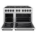 ZLINE Autograph Edition 48 in. 6.7 cu. ft. Select Double Oven Dual Fuel Range with 8 Burner Gas Cooktop in DuraSnow® Stainless Steel and Matte Black Accents (HDRSZ-48-MB)