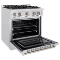 ZLINE 30 in. 4.2 cu. ft. Select Dual Fuel Range with 4 Burner Gas Cooktop and Electric Convection Oven in Satin Stainless Steel (HDRS-30)