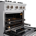 ZLINE 30 in. 4.2 cu. ft. Select Dual Fuel Range with 4 Burner Gas Cooktop and Electric Convection Oven in Satin Stainless Steel (HDRS-30)