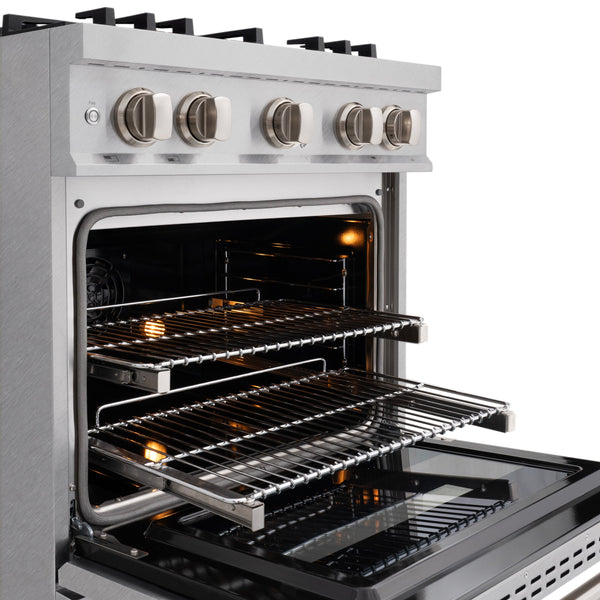 ZLINE 30 in. 4.2 cu. ft. Select Dual Fuel Range with 4 Burner Gas Cooktop and Electric Convection Oven in Satin Stainless Steel (HDRS-30)