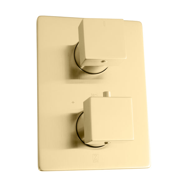 ZLINE Autograph Edition Crystal Bay Thermostatic Shower System in Champagne Bronze (CBY-SHS-T2-CB)