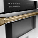 ZLINE Autograph Edition 30 in. 1.2 cu. ft. Built-In Microwave Drawer in Stainless Steel with Champagne Bronze Accents (MWDZ-30-CB) close-up handle.