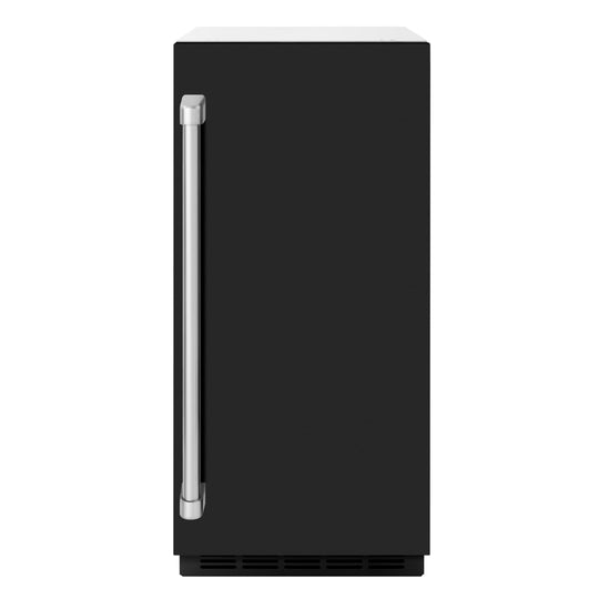ZLINE 15 in. Touchstone Clear Cube Ice Maker with Drain Pump and Black Matte Door (ICCD-BLM-15)