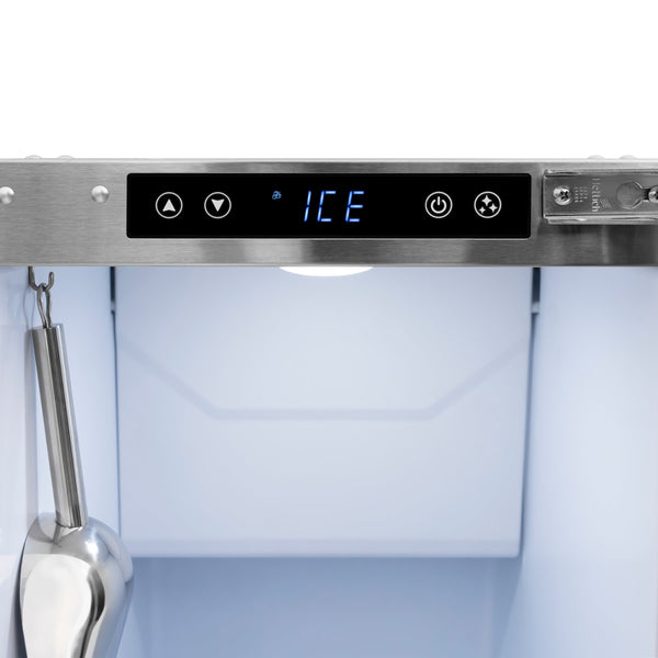 ZLINE Autograph Edition 15 in. Touchstone Clear Cube Ice Maker with Drain Pump and Black Matte Door with Champagne Bronze Handle (ICCDZ-BLM-15-CB)