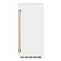 ZLINE Autograph Edition 15 in. Touchstone Clear Cube Ice Maker with Drain Pump and White Matte Door with Champagne Bronze Handle (ICCDZ-WM-15-CB)
