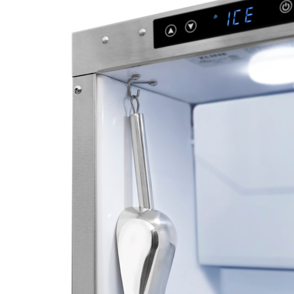 ZLINE Autograph Edition 15 in. Touchstone Clear Cube Ice Maker with Drain Pump and White Matte Door with Polished Gold Handle (ICCDZ-WM-15-G)
