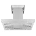 36" ZLINE CrownSound™Ducted Vent Island Mount Range Hood in Stainless Steel with Built-in Bluetooth Speakers (GL2iCRN-BT-36)