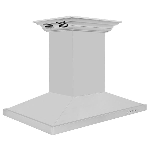 ZLINE Island Mount Range Hood in Stainless Steel with Built-in ZLINE CrownSound Bluetooth Speakers (GL2iCRN-BT) 30 Inch side