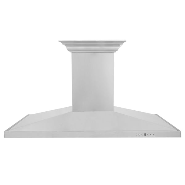 48" ZLINE CrownSound™Ducted Vent Island Mount Range Hood in Stainless Steel with Built-in Bluetooth Speakers (GL2iCRN-BT-48)