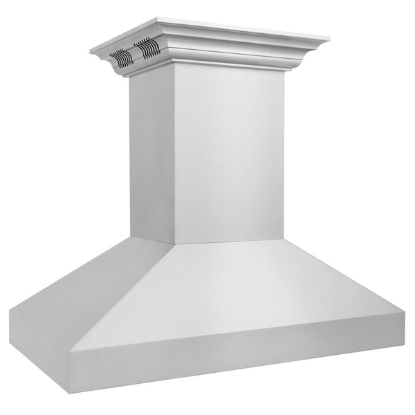 ZLINE Professional Island Mount Range Hood in Stainless Steel with Built-in ZLINE CrownSound Bluetooth Speakers (597iCRN-BT) side