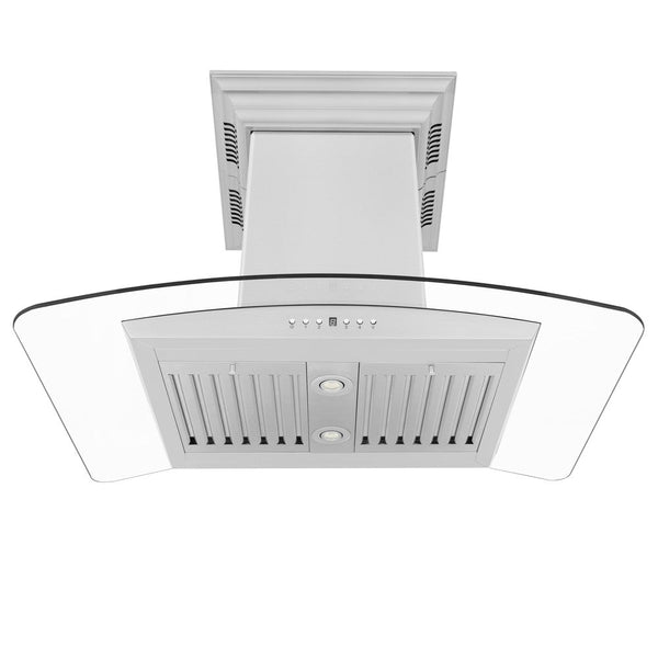 ZLINE Island Mount Range Hood in Stainless Steel with Built-in ZLINE CrownSound Bluetooth Speakers (GL5iCRN-BT)-Range Hoods- ZLINE Kitchen and Bath