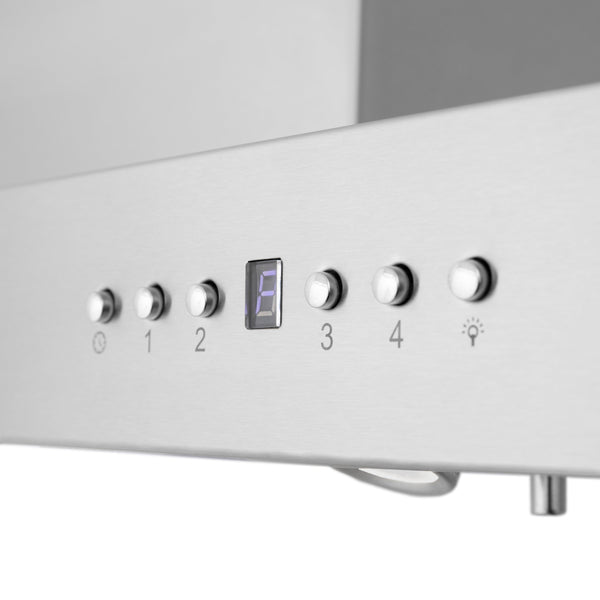 48" ZLINE CrownSound™Ducted Vent Island Mount Range Hood in Stainless Steel with Built-in Bluetooth Speakers (KE2iCRN-BT-48)