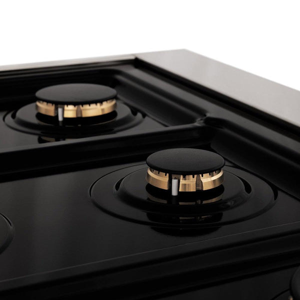 ZLINE 36 in. Dual Fuel Range with Gas Stove and Electric Oven in Stainless Steel with Brass Burners (RA-BR-36)-Ranges-RA-BR-36 ZLINE Kitchen and Bath