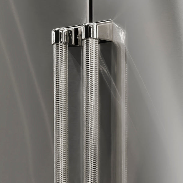 ZLINE Autograph Edition 36 in. 28.9 cu. ft. Standard-Depth French Door External Water Dispenser Refrigerator with Dual Ice Maker in Fingerprint-Resistant Stainless Steel and Polished Nickel Helix Handles (RSMZ-W-36-KPN)