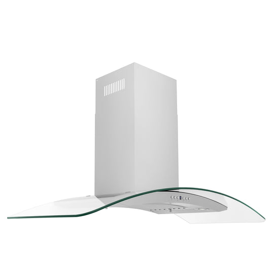 ZLINE 48" Convertible Vent Convertible Vent Wall Mount Range Hood in Stainless Steel & Glass (KN4-48)