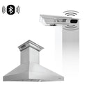 48" ZLINE CrownSound™Ducted Vent Professional Wall Mount Range Hood in Stainless Steel with Built-in Bluetooth Speakers (697CRN-BT-48)
