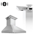 48" ZLINE CrownSound™Ducted Vent Professional Wall Mount Range Hood in Stainless Steel with Built-in Bluetooth Speakers (697CRN-BT-48)