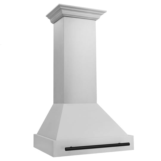 ZLINE Autograph Edition 30 in. Stainless Steel Range Hood with Stainless Steel Shell and Matte Black Handle