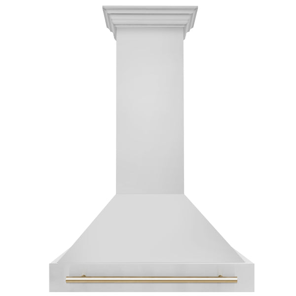 ZLINE Autograph Edition 36 in. Kitchen Package with Stainless Steel Dual Fuel Range, Range Hood, Dishwasher and Refrigeration with Polished Gold Accents (4KAPR-RARHDWM36-G) 