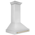 ZLINE Autograph Edition 36" Stainless Steel Range Hood with Stainless Steel Shell and Polished Gold Handle (8654STZ-36-G)