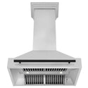 ZLINE Autograph Edition 36 in. Kitchen Package with Stainless Steel Dual Fuel Range, Range Hood, Dishwasher and Refrigeration Including External Water Dispenser with Matte Black Accents (4AKPR-RARHDWM36-MB) 