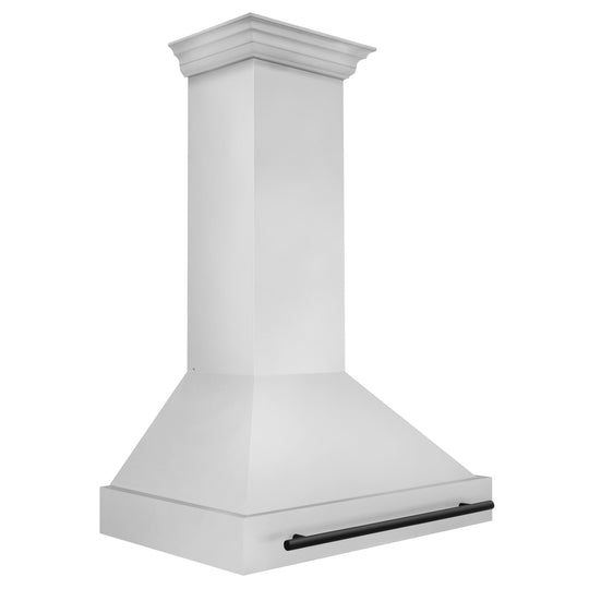 ZLINE Autograph Edition 36 in. Stainless Steel Range Hood with Stainless Steel Shell and Matte Black Handle