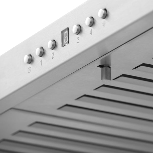 42" ZLINE CrownSound™Ducted Vent Wall Mount Range Hood in Stainless Steel with Built-in Bluetooth Speakers (KBCRN-BT-42)