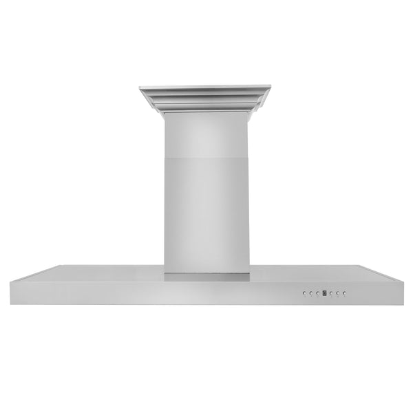 48" ZLINE CrownSound™Ducted Vent Wall Mount Range Hood in Stainless Steel with Built-in Bluetooth Speakers (KECRN-BT-48)