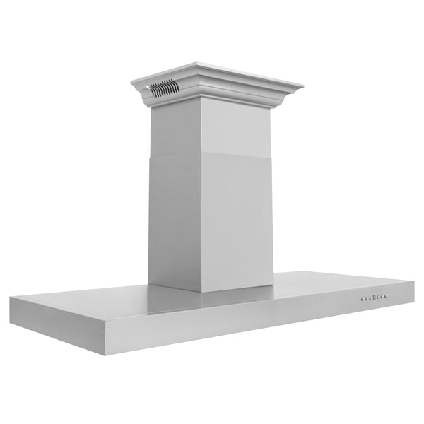 48" ZLINE CrownSound™Ducted Vent Wall Mount Range Hood in Stainless Steel with Built-in Bluetooth Speakers (KECRN-BT-48)